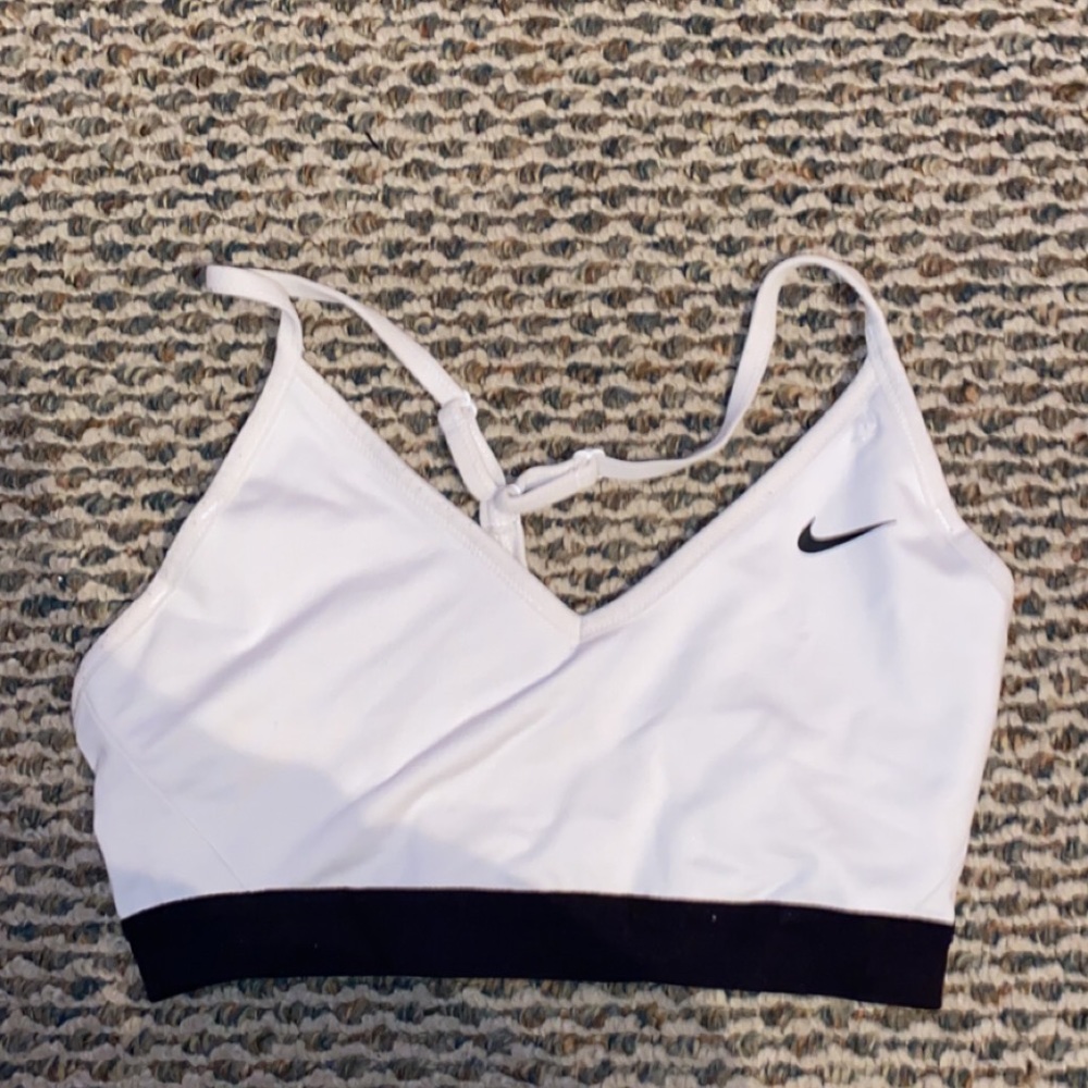 Size medium white Nike sports bra, no padding